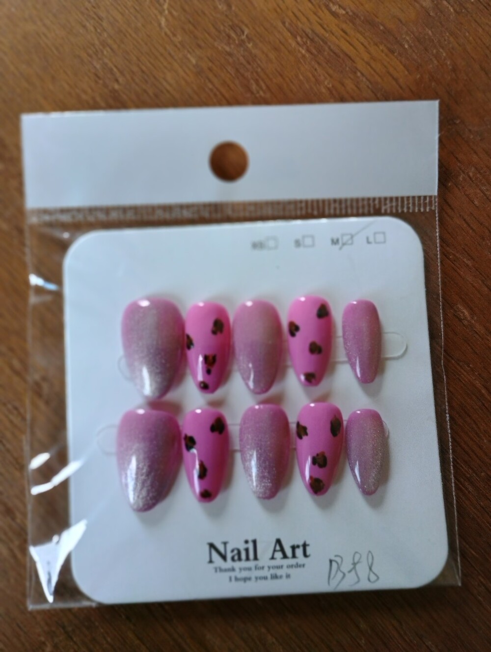 Pink Leopard Press-On Nails - Nail Art